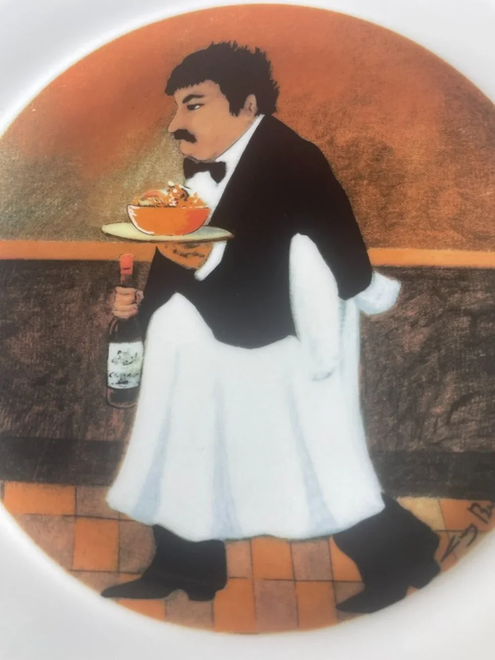 WILLIAMS SONOMA GUY BUFFET SOMMELIER SALAD PLATE CASSOULET AND BEAUJOLAIS PREOWN
